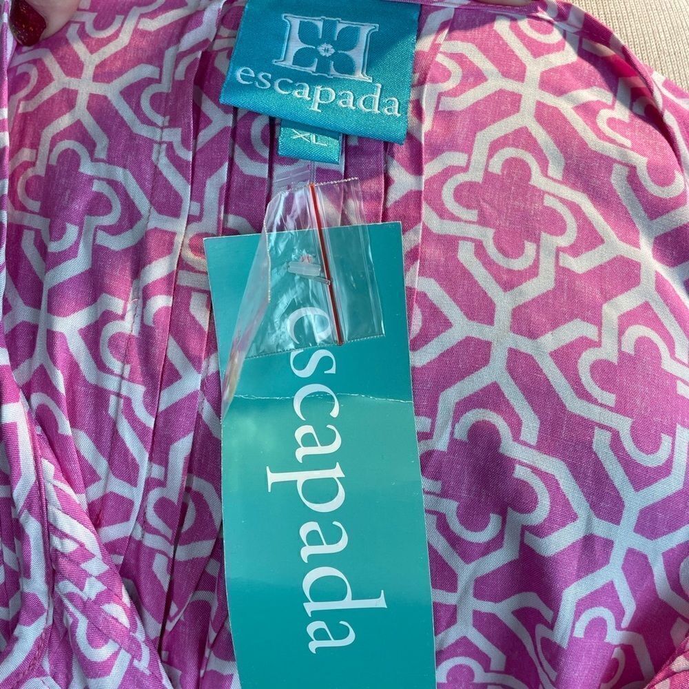 NWT Escapada Womens Pink and White 3/4 Sleeve Top Size XL - Picture 5 of 6